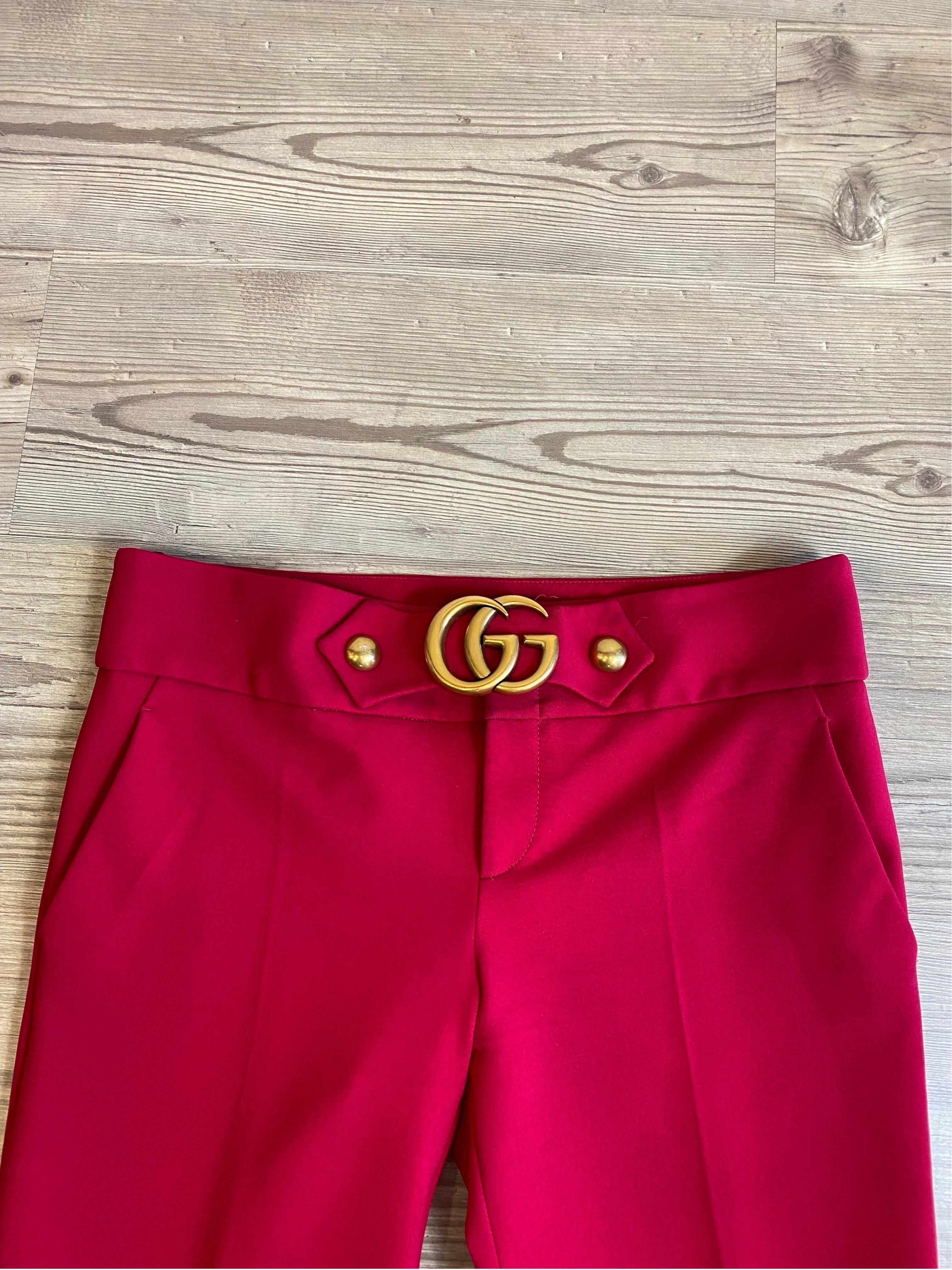 Gucci 2016 GG fuchsia Pants In Excellent Condition For Sale In Carnate, IT