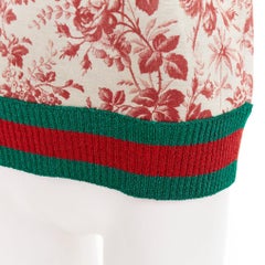 GUCCI 2016 Herbarium Floral grey pink bloom metallic web sweatshirt S