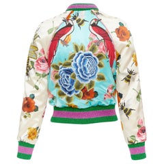GUCCI 2016 Michele Runway silk butterfly bee embroidery bomber kacket IT36 XXS