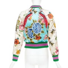 GUCCI 2016 Michele Runway silk butterfly bee embroidery bomber kacket IT40 S
