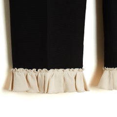 Gucci 2016 Pantalon Soie FR40 Silk Wool Crepe ruffled Pants IT44 US29