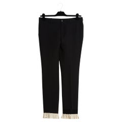 Gucci 2016 Pantalon Soie FR40 Crepe di Lana e Seta con volant Pantaloni IT44 US29