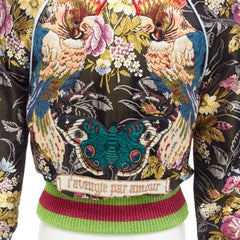GUCCI 2016 Runway floral jacquard mink fur collar bomber jacket IT38 XS