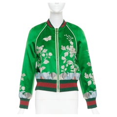 GUCCI 2016 Runway Silk Embroidered Bomber IT40