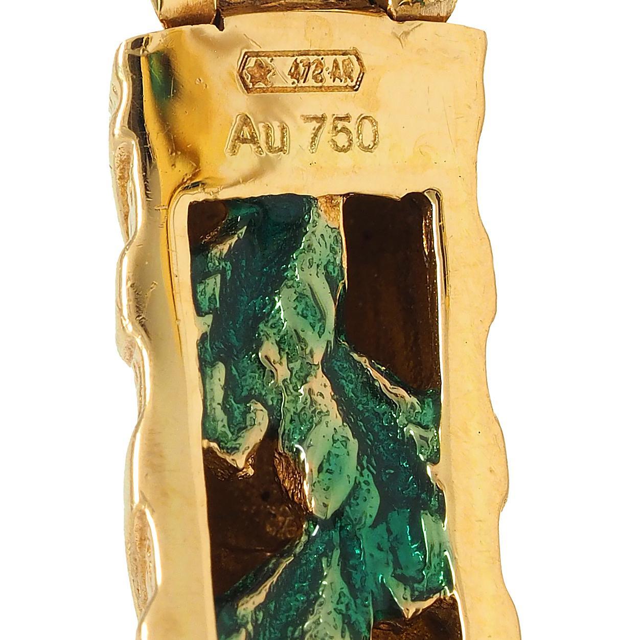 Gucci 2016 Bracciale con tigre di Dioniso in oro giallo 18 carati e smalto alla tsavorite in vendita 3