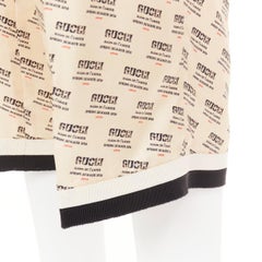 GUCCI  2017 100% silk beige invite stamp logo monogram pajama pants IT38 XS