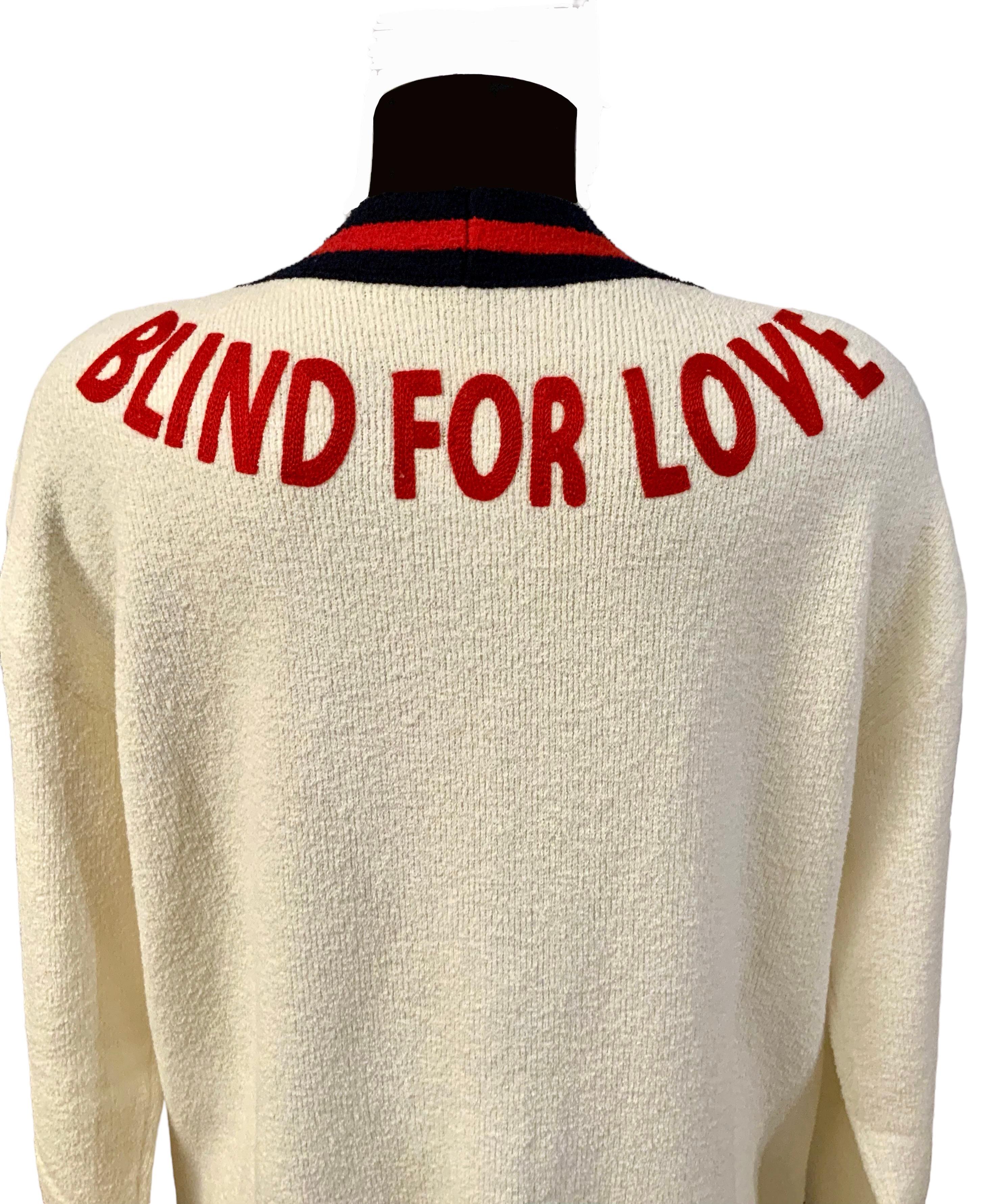 Cardigan Blind for Love de Gucci, 2017 Excellent état à Geneva, CH