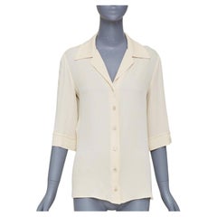 GUCCI 2017 GUCCIFY printed cream viscose silk short sleeve casual shirt IT40 S
