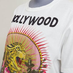 GUCCI 2017 Hollywood leopard floral embroidery applique off-white oversized S