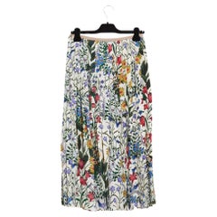 Jupe Soie Flora FR38 Flora en sergé de soie plissée Gucci 2017 GB 10 US8