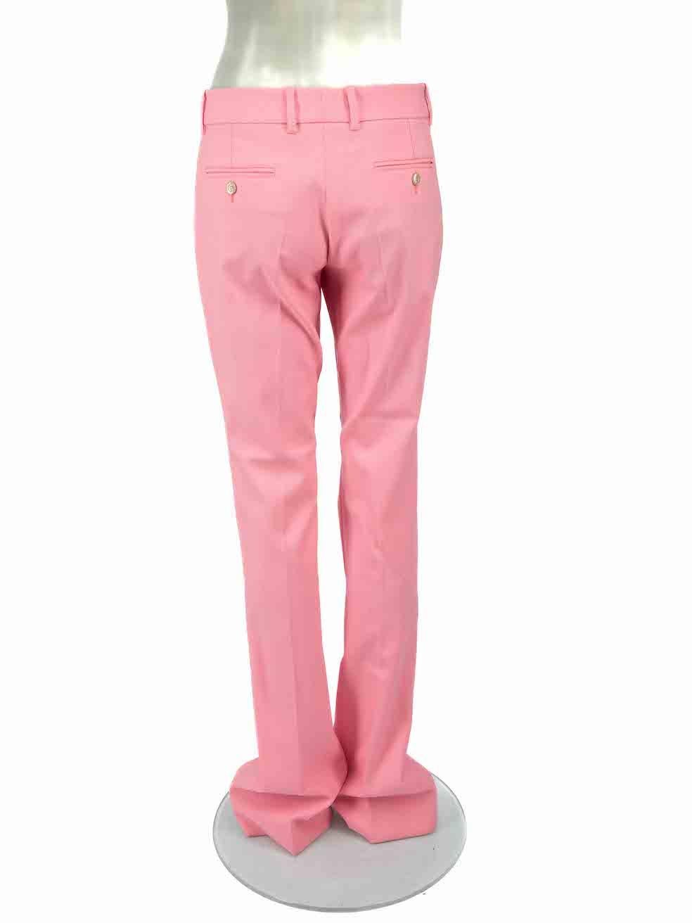 Gucci 2017 Pink Flared Leg Tailored Trousers Size M In New Condition In London, GB