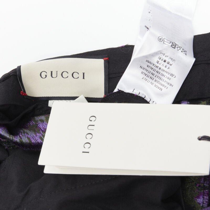 GUCCI 2017 morado jacquard floral bordado parche culotte IT40 S en venta 5