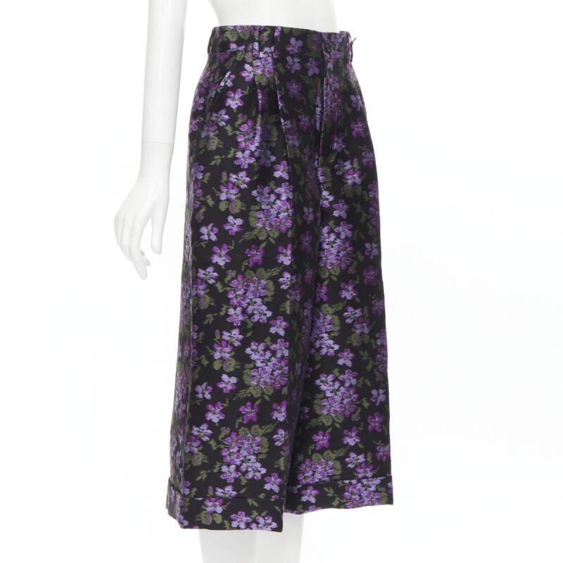 GUCCI 2017 morado jacquard floral bordado parche culotte IT40 S Negro en venta
