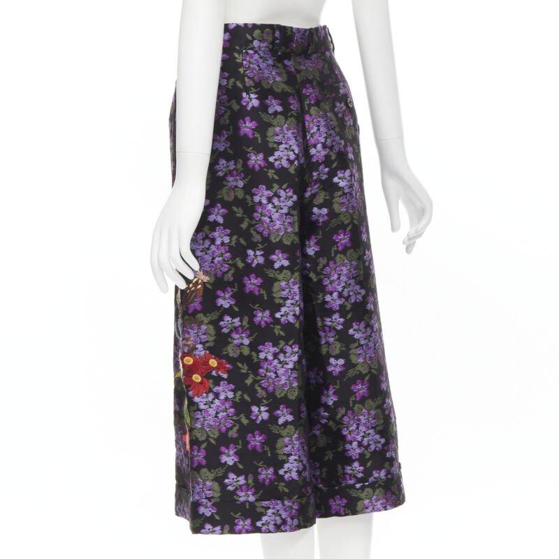 GUCCI 2017 morado jacquard floral bordado parche culotte IT40 S en venta 1