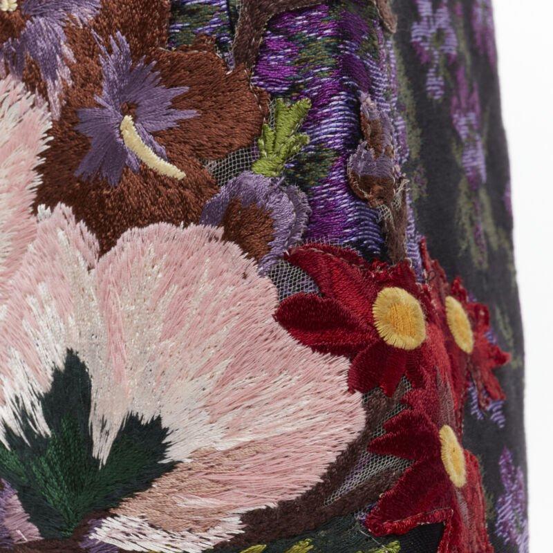 GUCCI 2017 morado jacquard floral bordado parche culotte IT40 S en venta 4