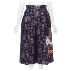 GUCCI 2017 purple floral jacquard embroidery patch culotte shorts IT40 S