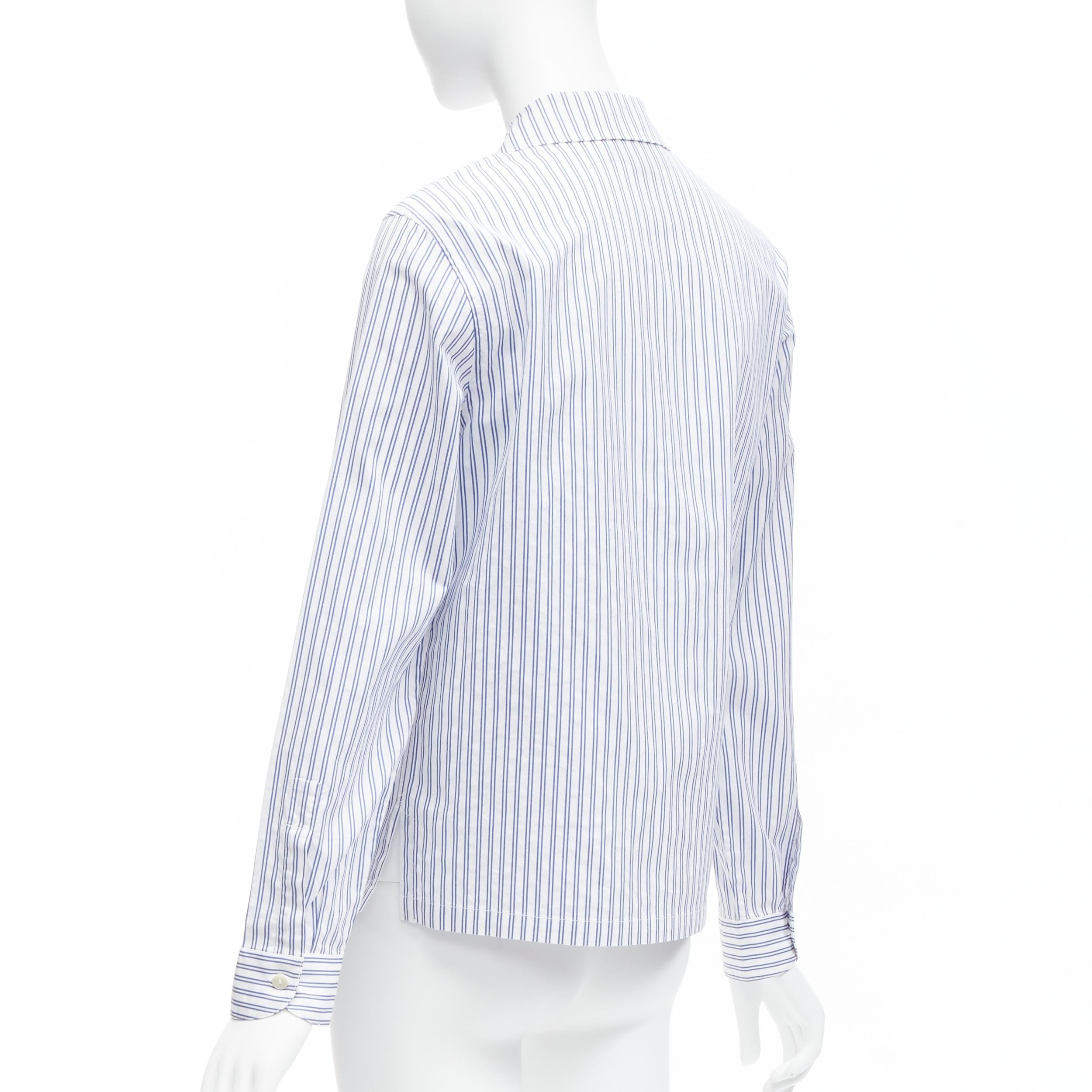 GUCCI 2017 rabbit print blue white striped cotton pyjama dress shirt IT44 L For Sale 1