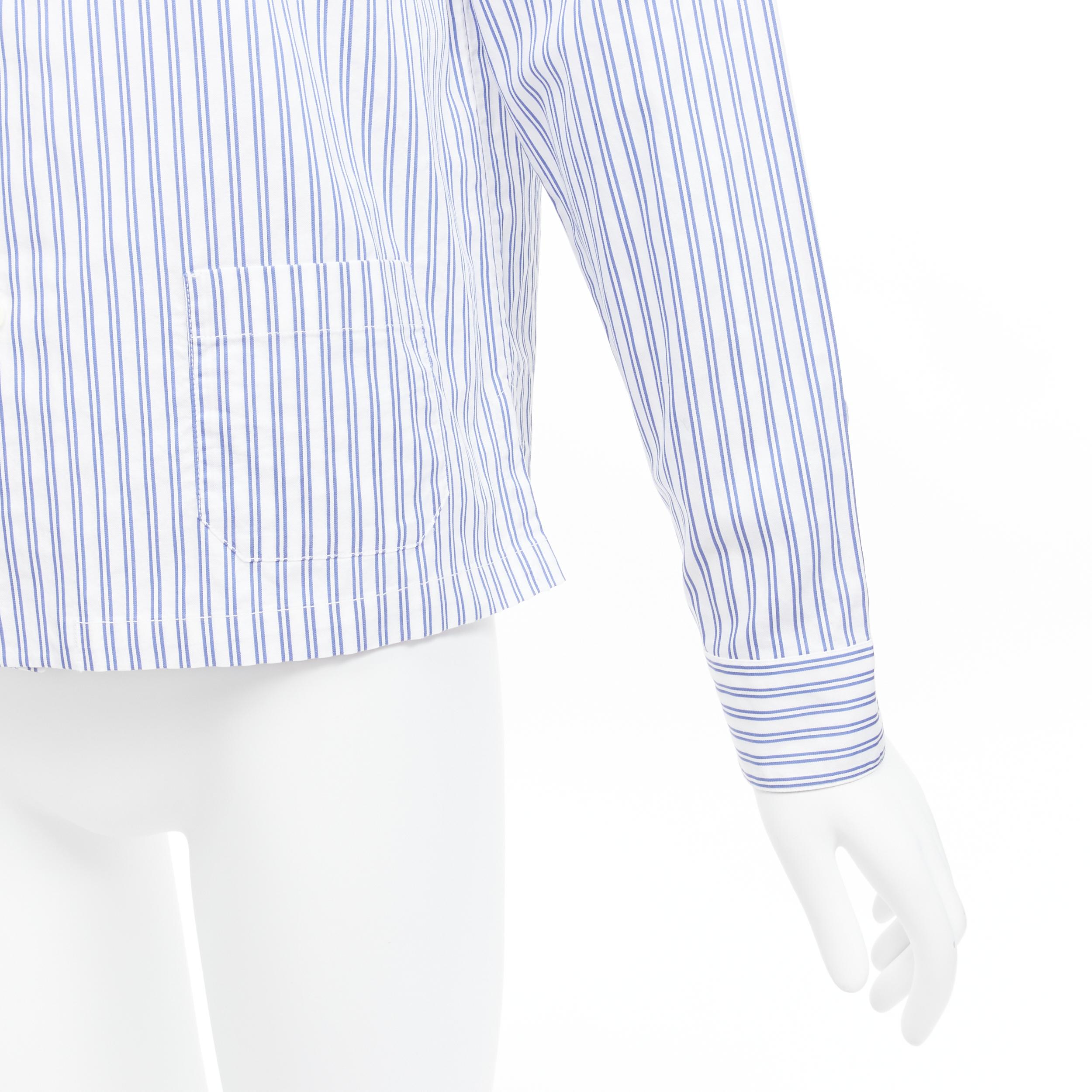 GUCCI 2017 rabbit print blue white striped cotton pyjama dress shirt IT44 L For Sale 3