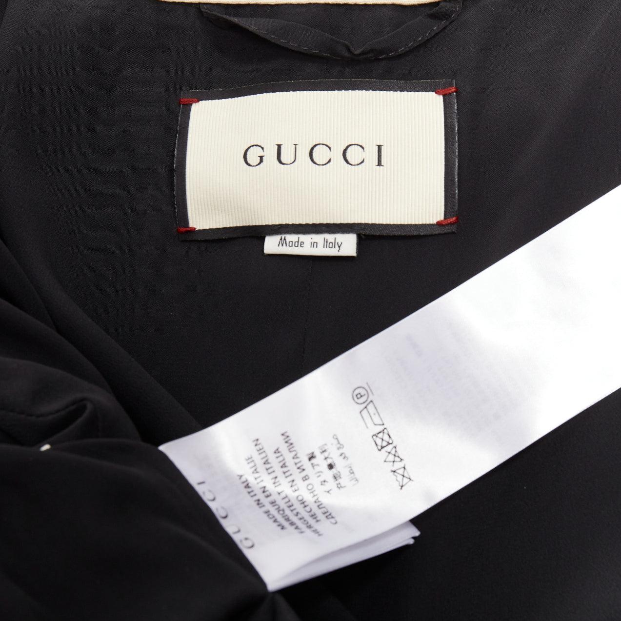 GUCCI 2017 Runway schwarz Kristall Schleife Swarovski verschönert Wolle Jacke IT40 S im Angebot 4