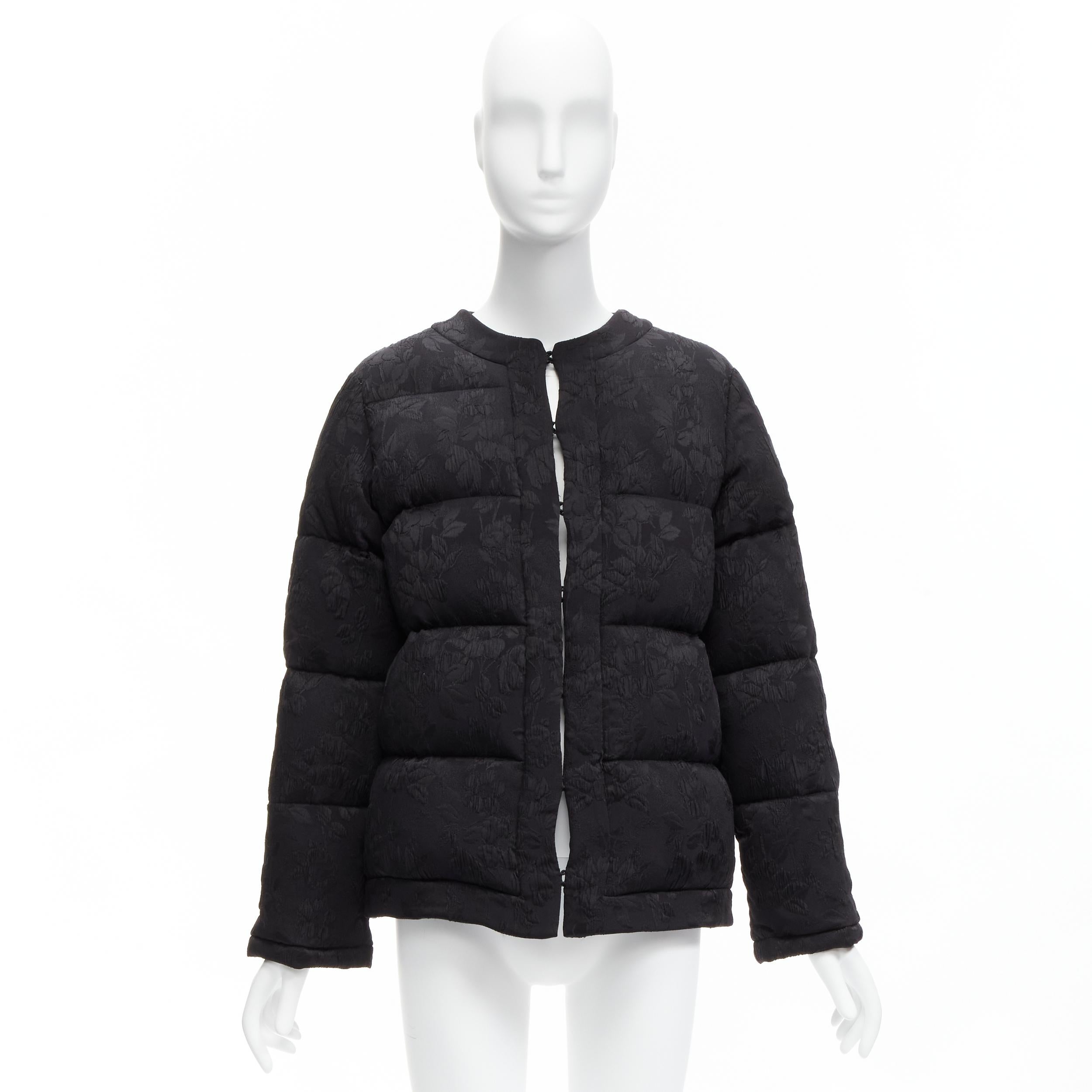 GUCCI 2018 black floral silk jacquard goose down padded puffer jacket IT38 XS 6