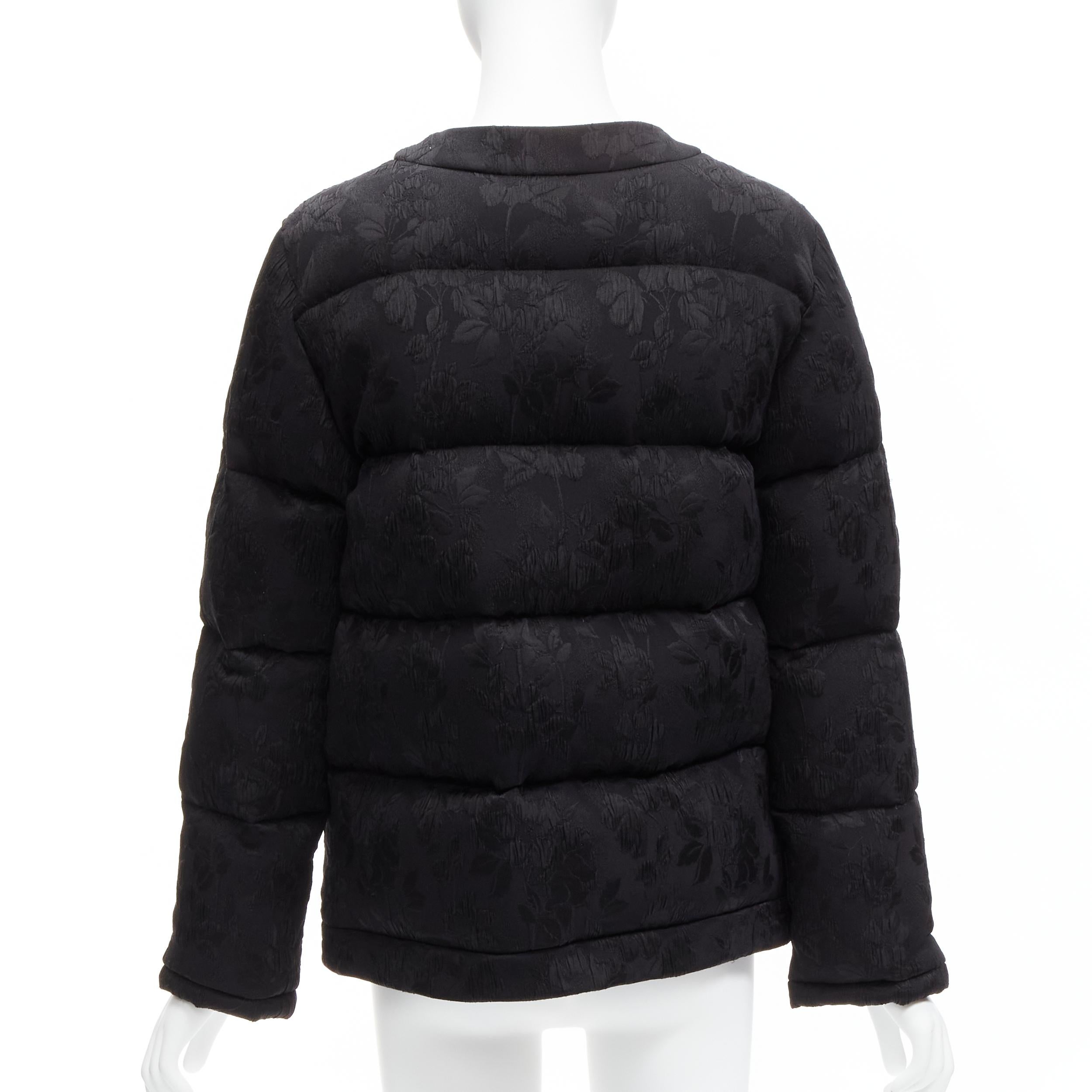 GUCCI 2018 black floral silk jacquard goose down padded puffer jacket IT38 XS 1