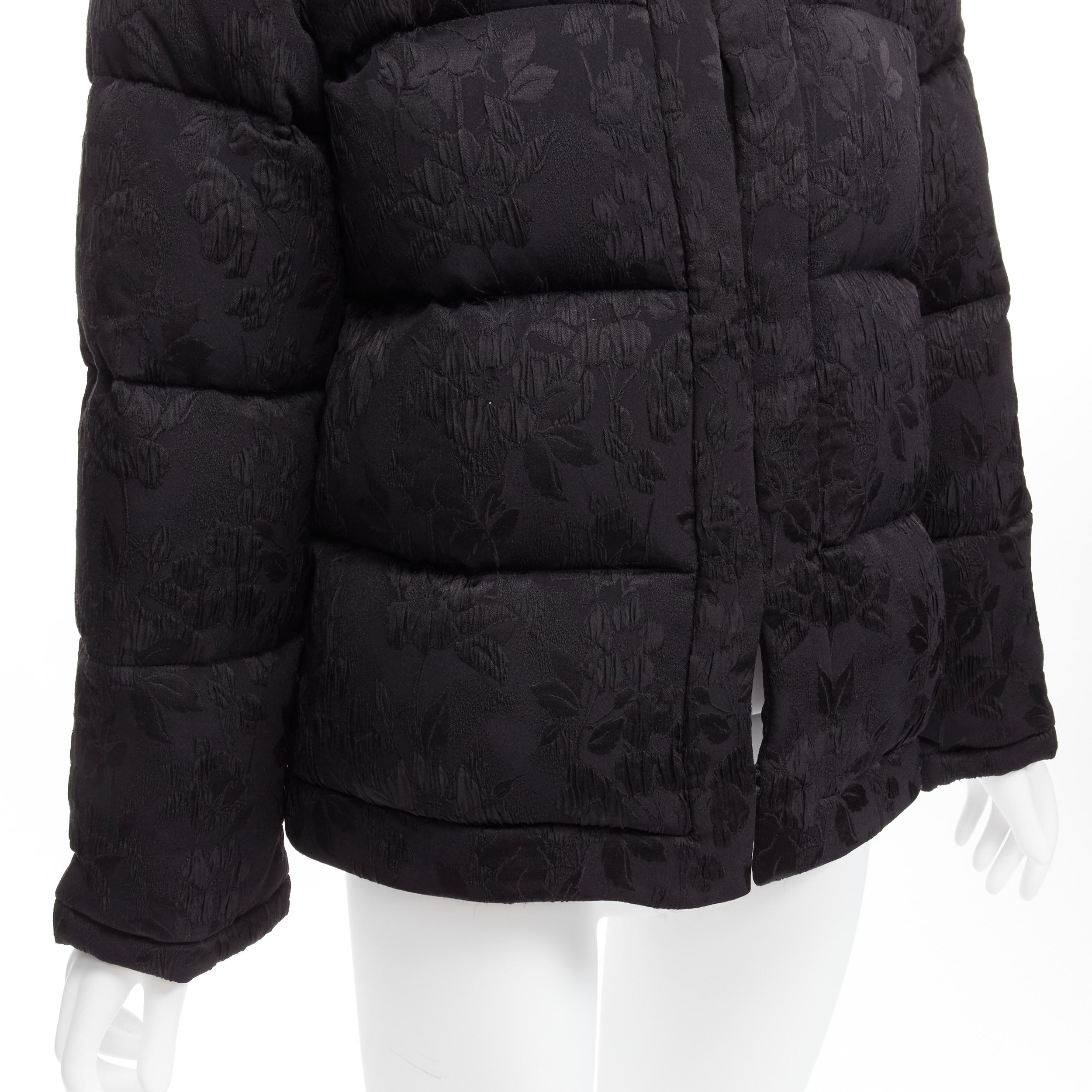 GUCCI 2018 black floral silk jacquard goose down padded puffer jacket IT38 XS 3
