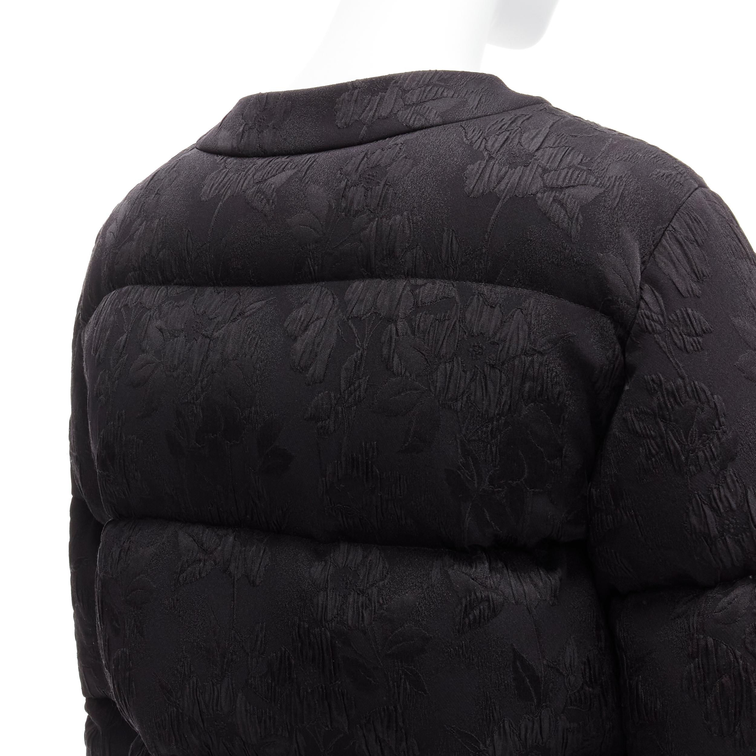 GUCCI 2018 black floral silk jacquard goose down padded puffer jacket IT38 XS 4