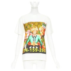 GUCCI 2018 Ignasi Monreal ecru cotto graphic portrait print t-shirt XS