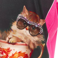 GUCCI 2018 Ignasi Monreal pink cotton Cat in Teacup graphic print t-shirt XS