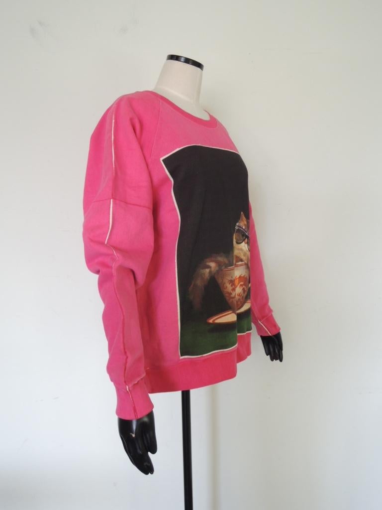 gucci pink cat sweater
