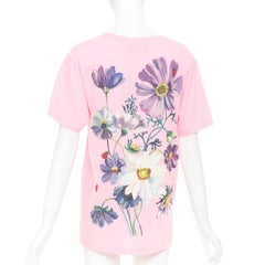 GUCCI 2018 pink cotton Fawn Bambi heart print green logo t-shirt XS