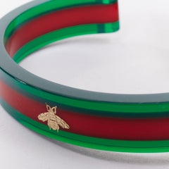 GUCCI 2018 Plexi Web green red  143.5 skeleton dial rectangular frame watch