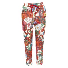GUCCI 2018 red multicolor Flora Tiger logo web tape trackpants XS
