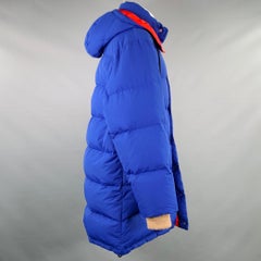 GUCCI 2018 Size 36 Blue Red Polyamide Puffer Goose Down Hooded Coat