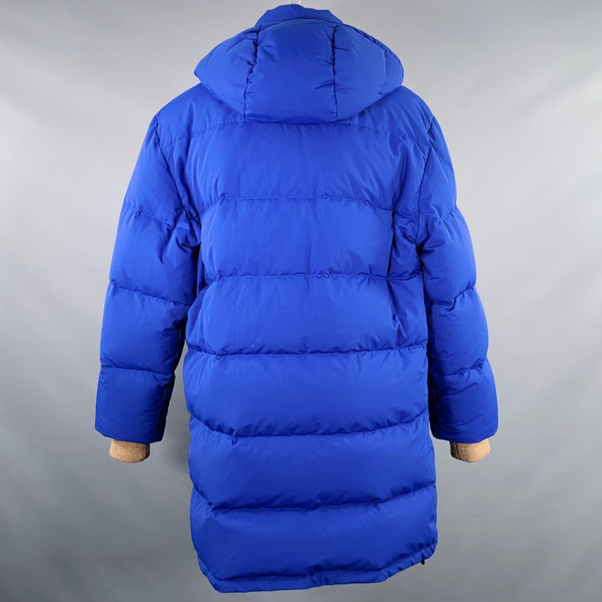 GUCCI 2018 Talla 36 Azul Rojo Poliamida Chaquetón con capucha de pluma de ganso en Excelente estado para la venta en San Francisco, CA