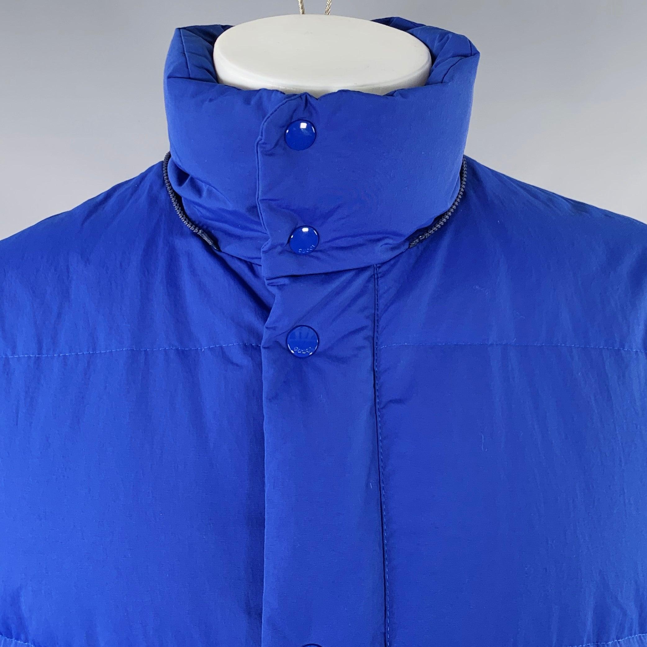 GUCCI 2018 Talla 36 Azul Rojo Poliamida Chaquetón con capucha de pluma de ganso en venta 3