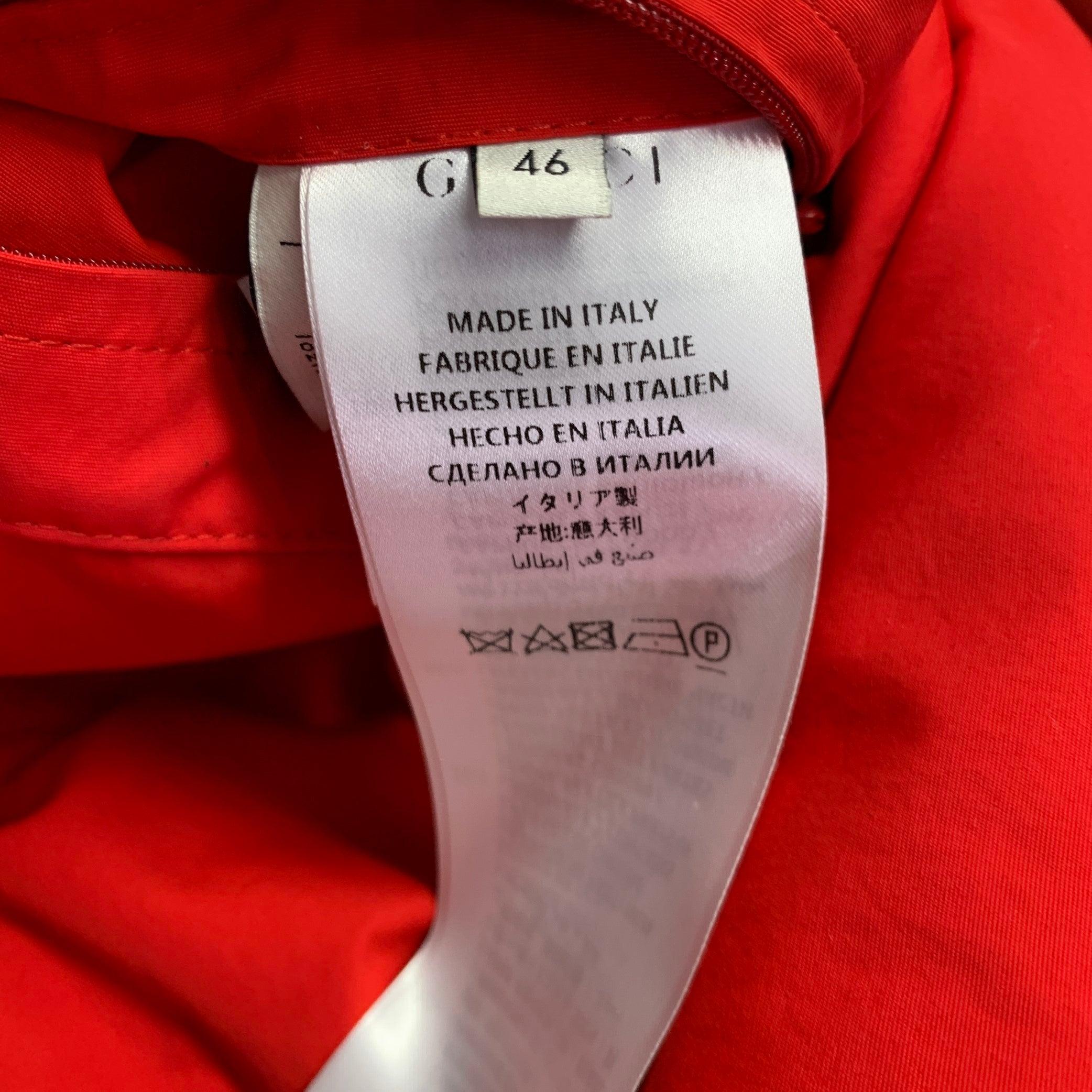 GUCCI 2018 Talla 36 Azul Rojo Poliamida Chaquetón con capucha de pluma de ganso en venta 5
