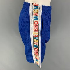 GUCCI 2018 Size S Blue White Graphic Polyester Magnetismo Shorts
