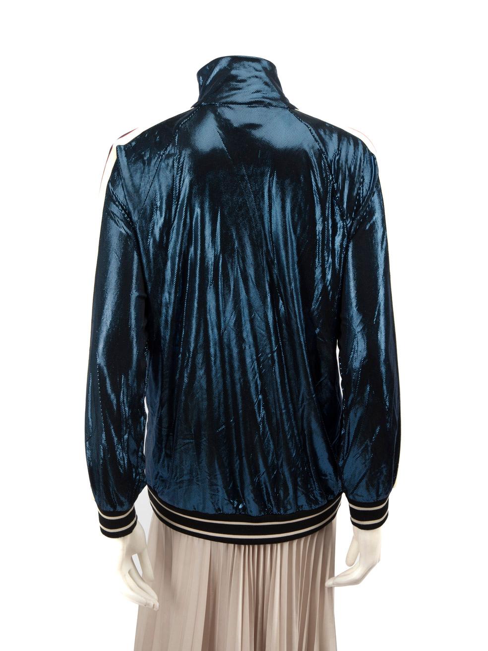 Black Gucci 2019 Blue Sylvie Web Accent Windbreaker Size S For Sale