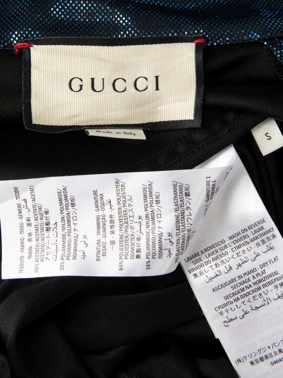 Women's Gucci 2019 Blue Sylvie Web Accent Windbreaker Size S For Sale