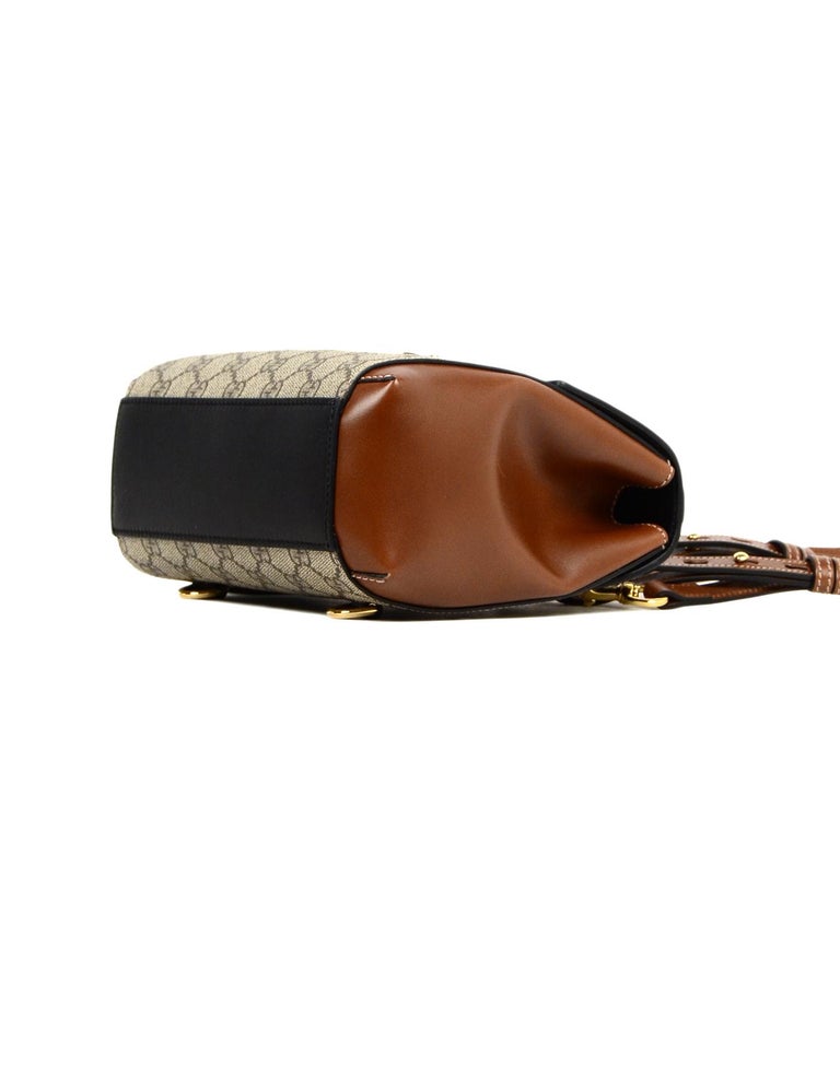Gucci 2019 Monogram GG Supreme Canvas and Leather Padlock Backpack Bag at 1stdibs