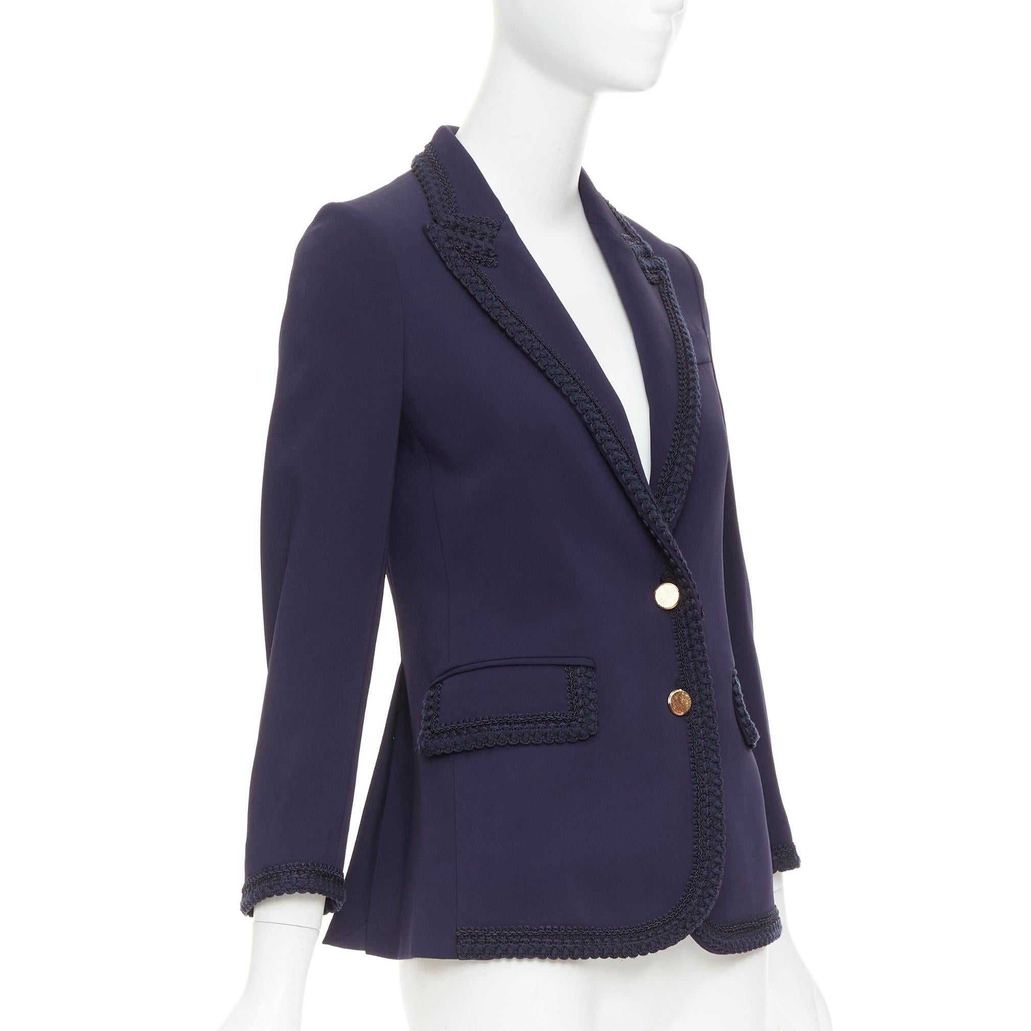 GUCCI 2019 Passimentarie Trim Cady military trim blazer jacket IT36 XXS In Excellent Condition For Sale In Hong Kong, NT