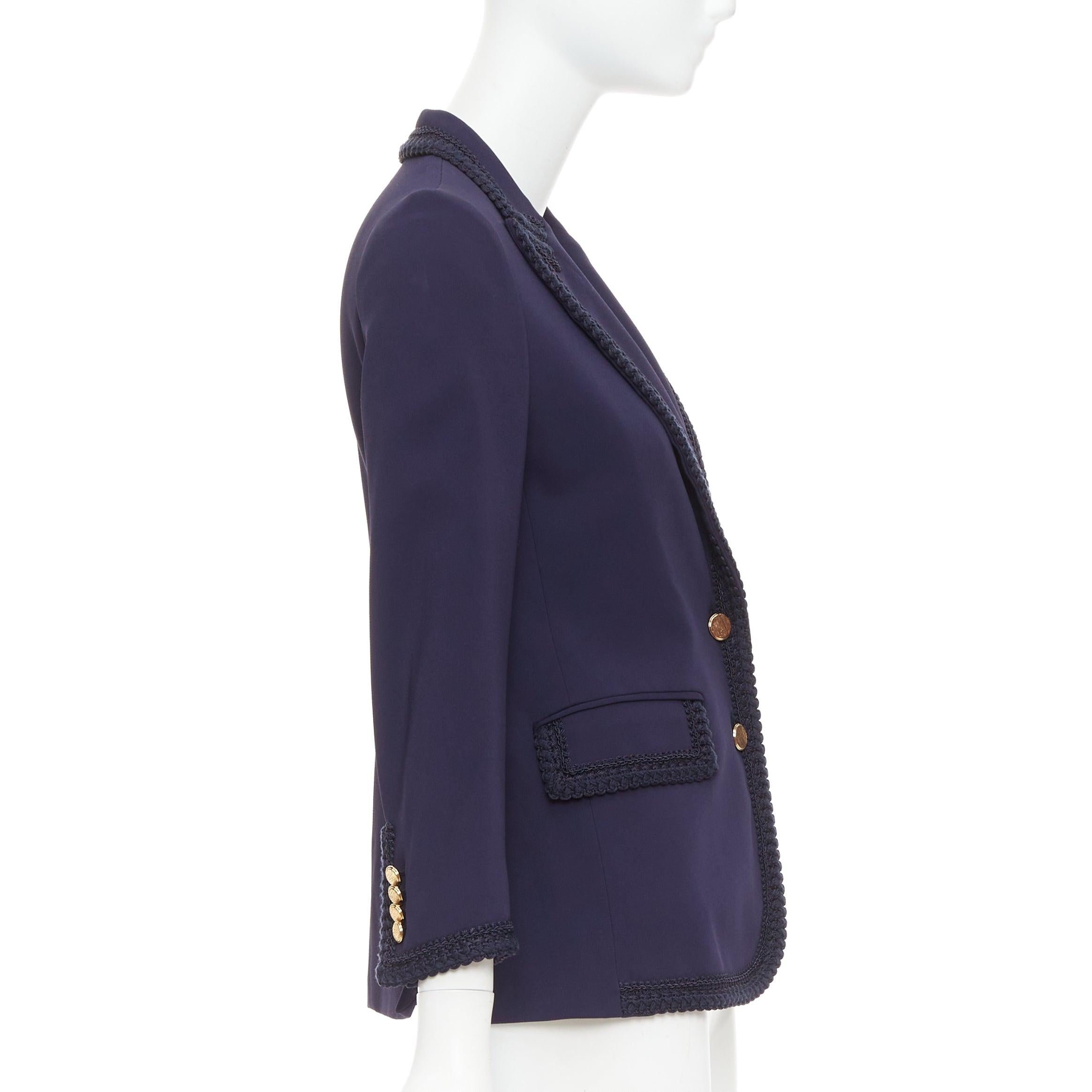 Women's GUCCI 2019 Passimentarie Trim Cady military trim blazer jacket IT36 XXS For Sale