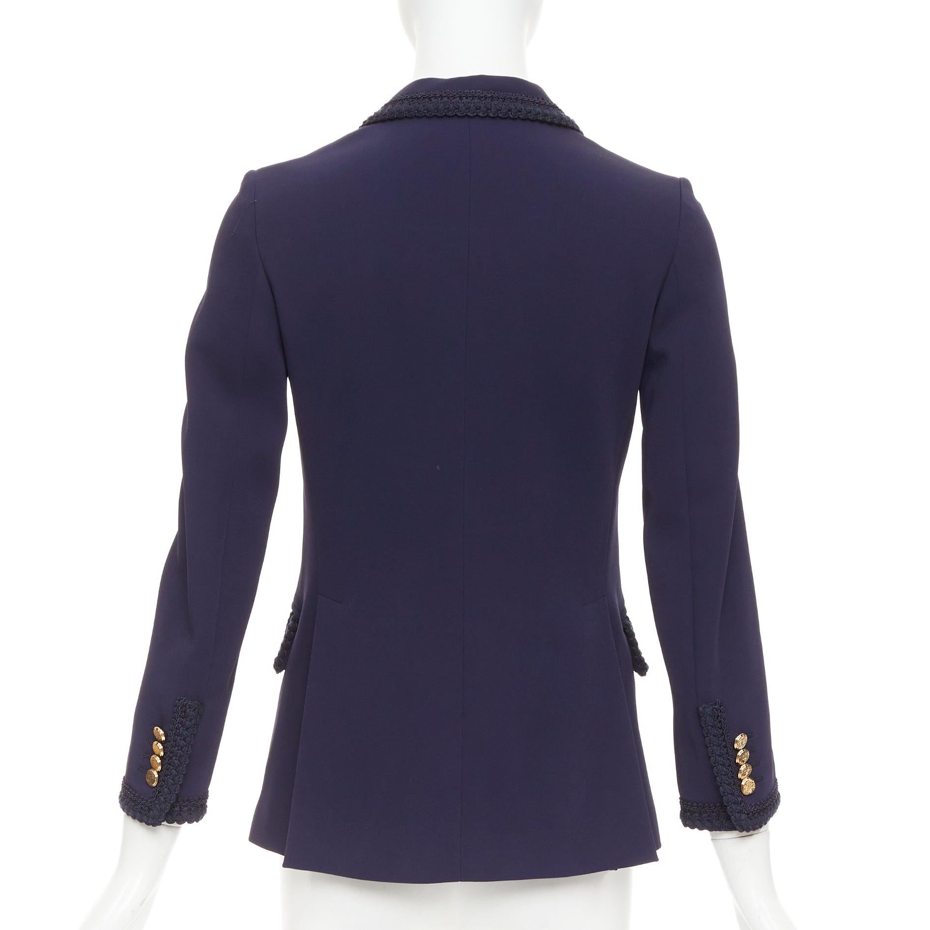 GUCCI 2019 Passimentarie Trim Cady military trim blazer jacket IT36 XXS For Sale 1