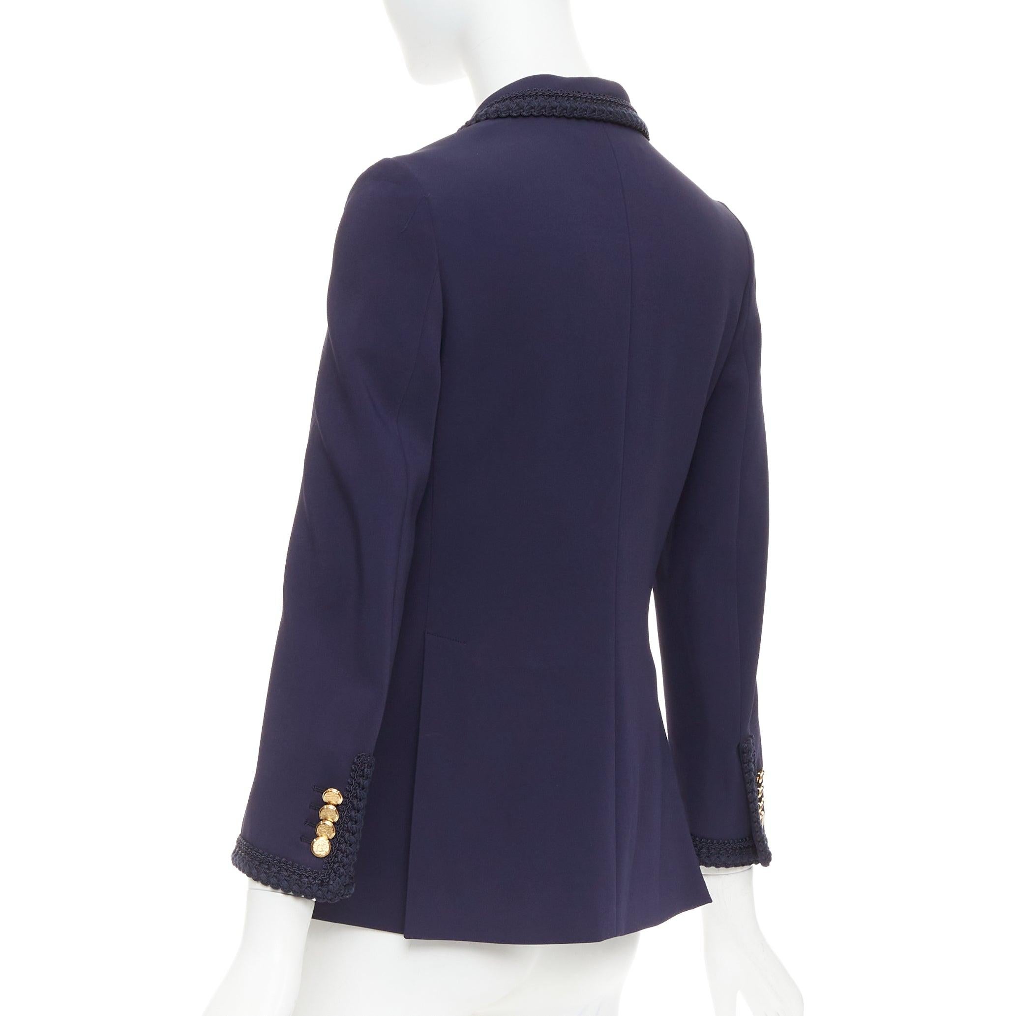 GUCCI 2019 Passimentarie Trim Cady military trim blazer jacket IT36 XXS For Sale 2