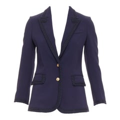 GUCCI 2019 Passimentarie Trim Cady military trim blazer jacket IT36 XXS