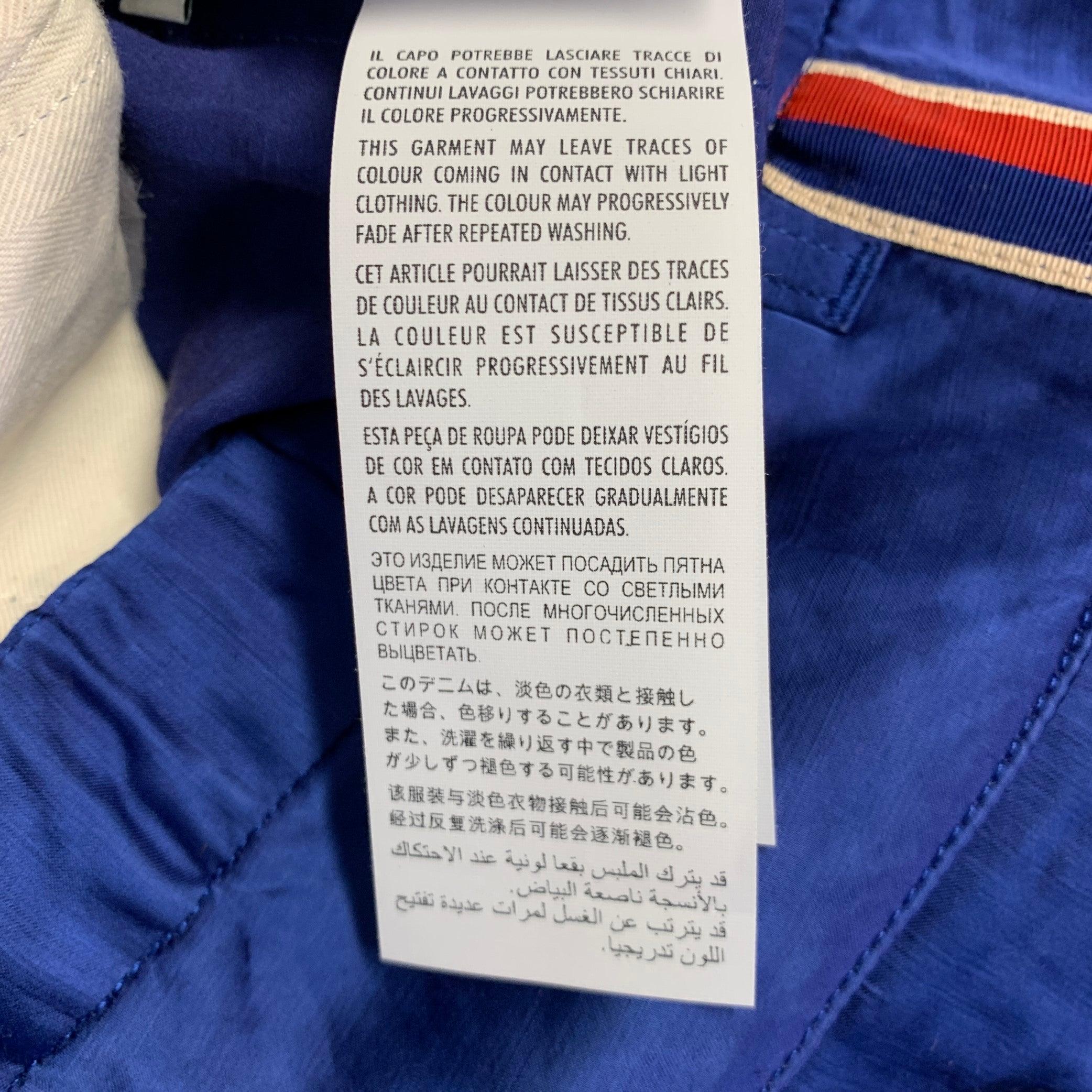 GUCCI 2019 Taille 32 Pantalon décontracté en lin de viscose à rayures bleues et rouges en vente 5
