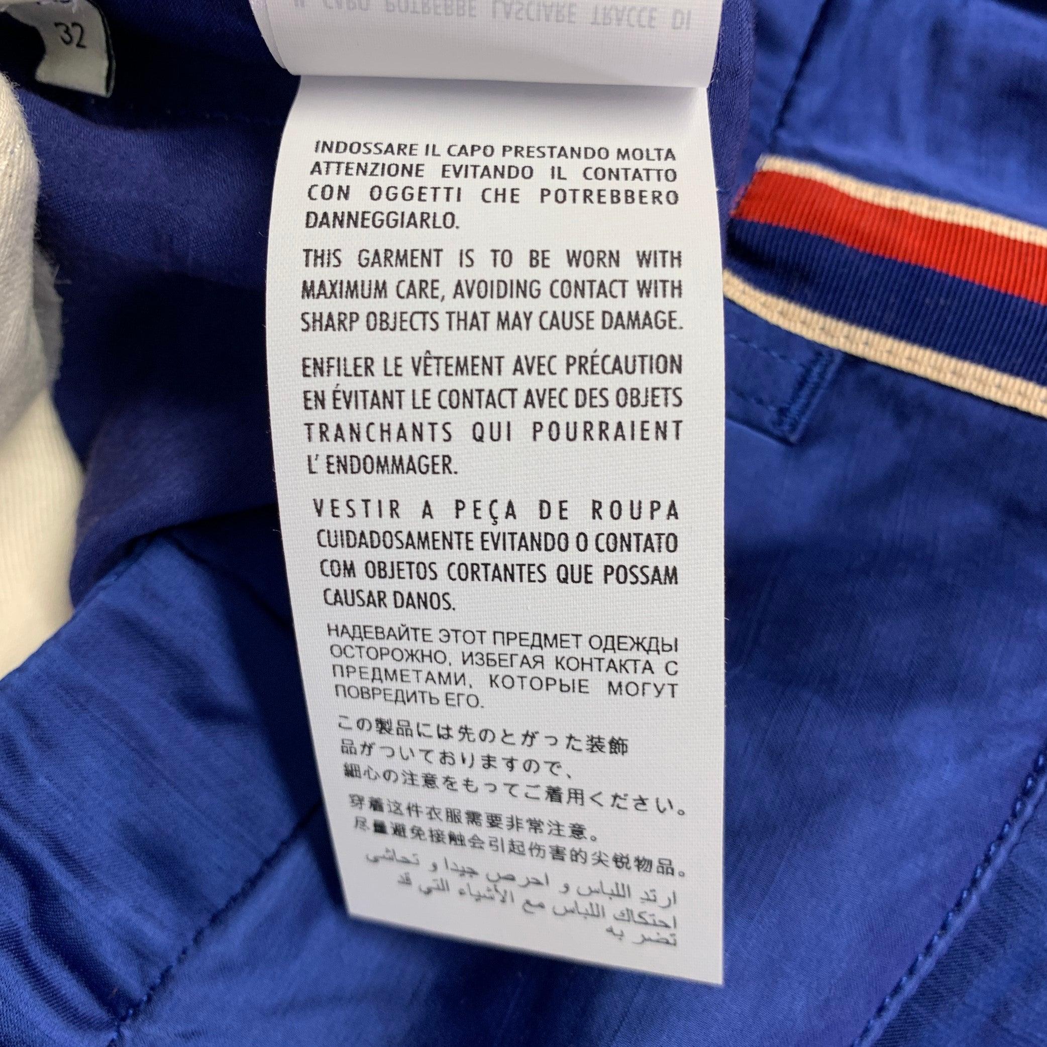 GUCCI 2019 Taille 32 Pantalon décontracté en lin de viscose à rayures bleues et rouges en vente 6