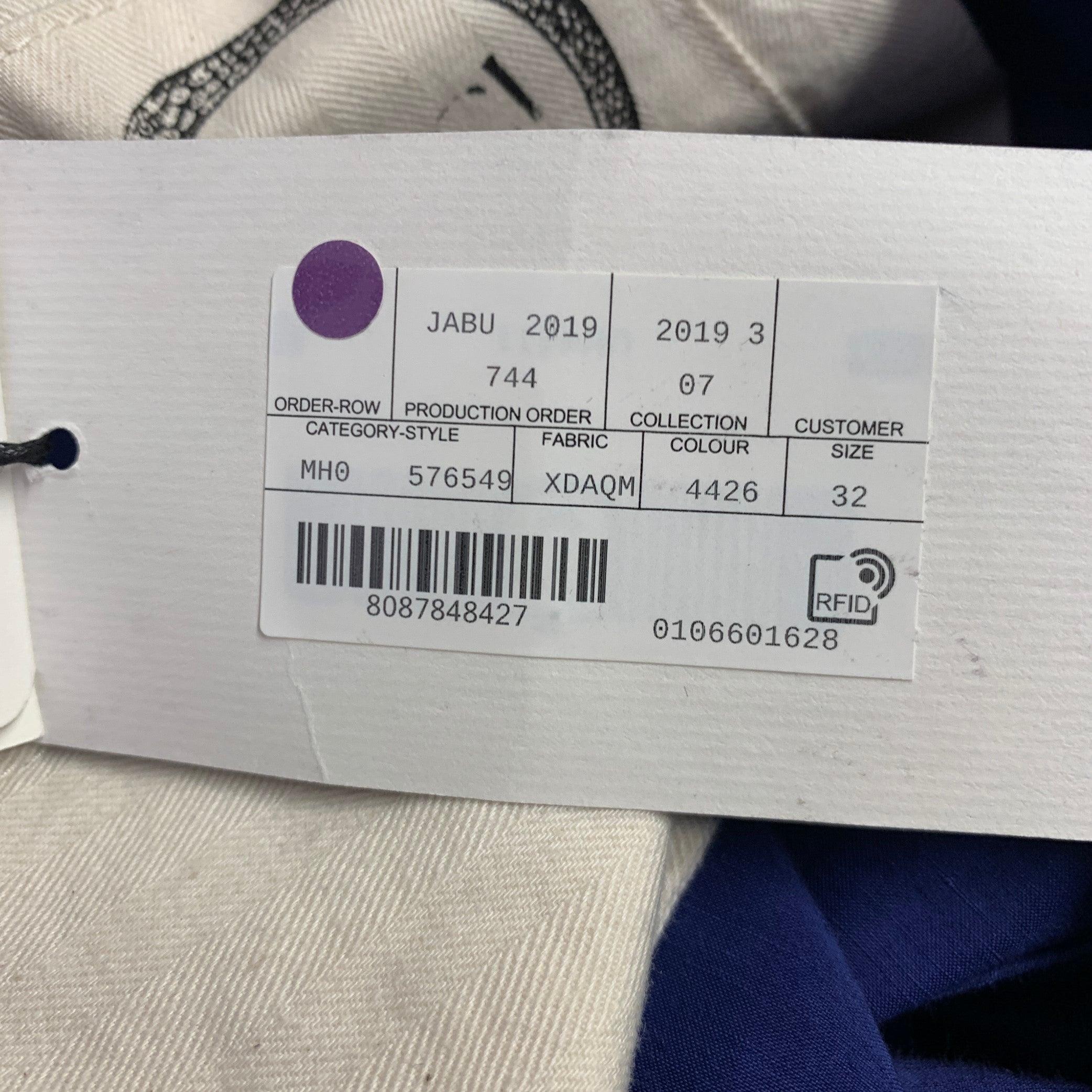 GUCCI 2019 Taille 32 Pantalon décontracté en lin de viscose à rayures bleues et rouges Pour hommes en vente