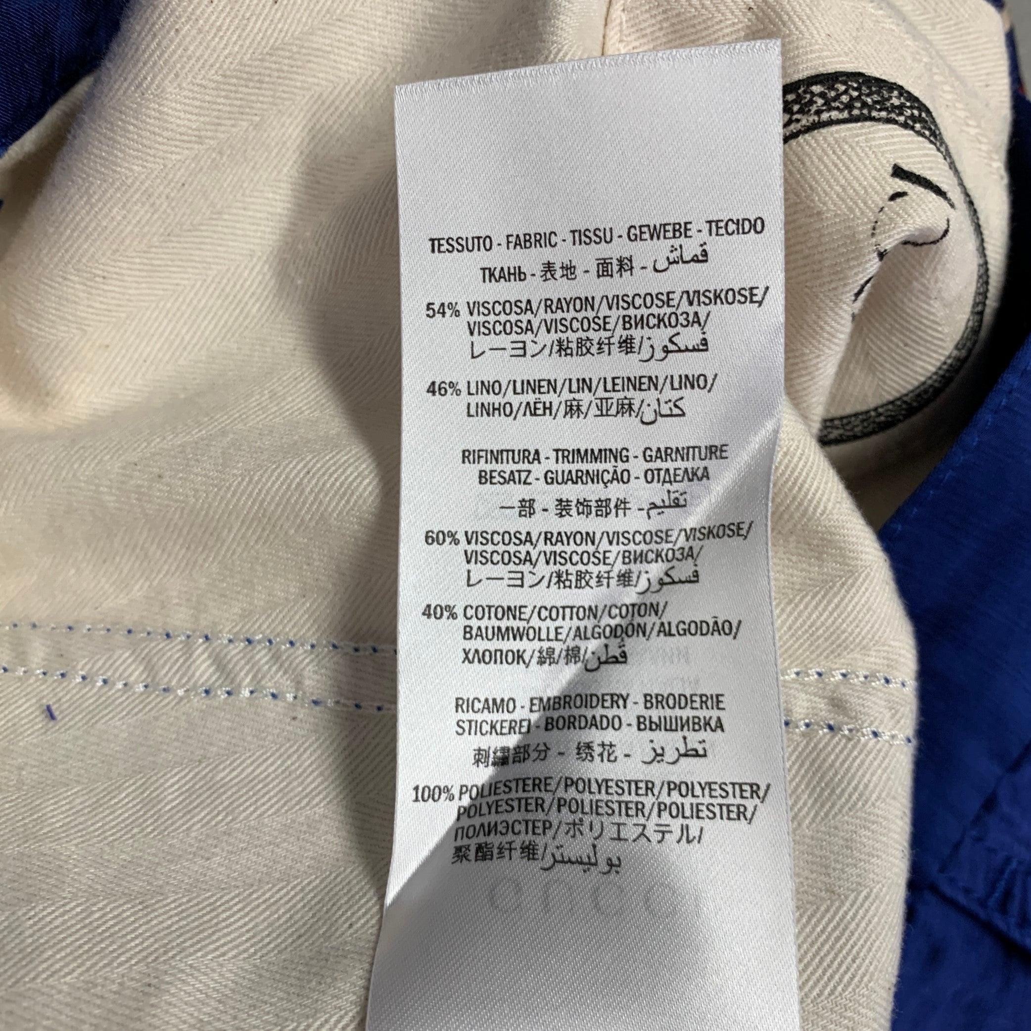 GUCCI 2019 Taille 32 Pantalon décontracté en lin de viscose à rayures bleues et rouges en vente 2
